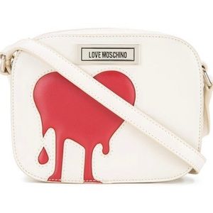 ❤️🔥LOVE MOSCHINO Melting heart crossbody purse white red